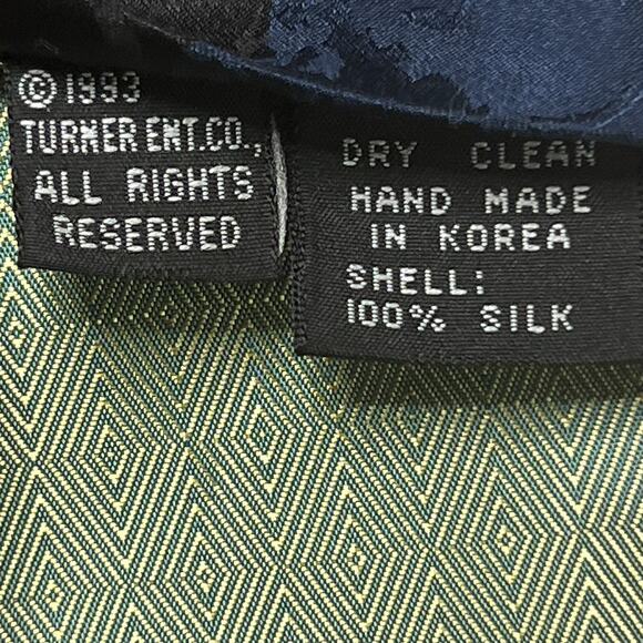 Vintage 90s Cartoon Corner Tom & Jerry Christmas Holiday Neck Tie Silk Winter - Picture 4 of 7